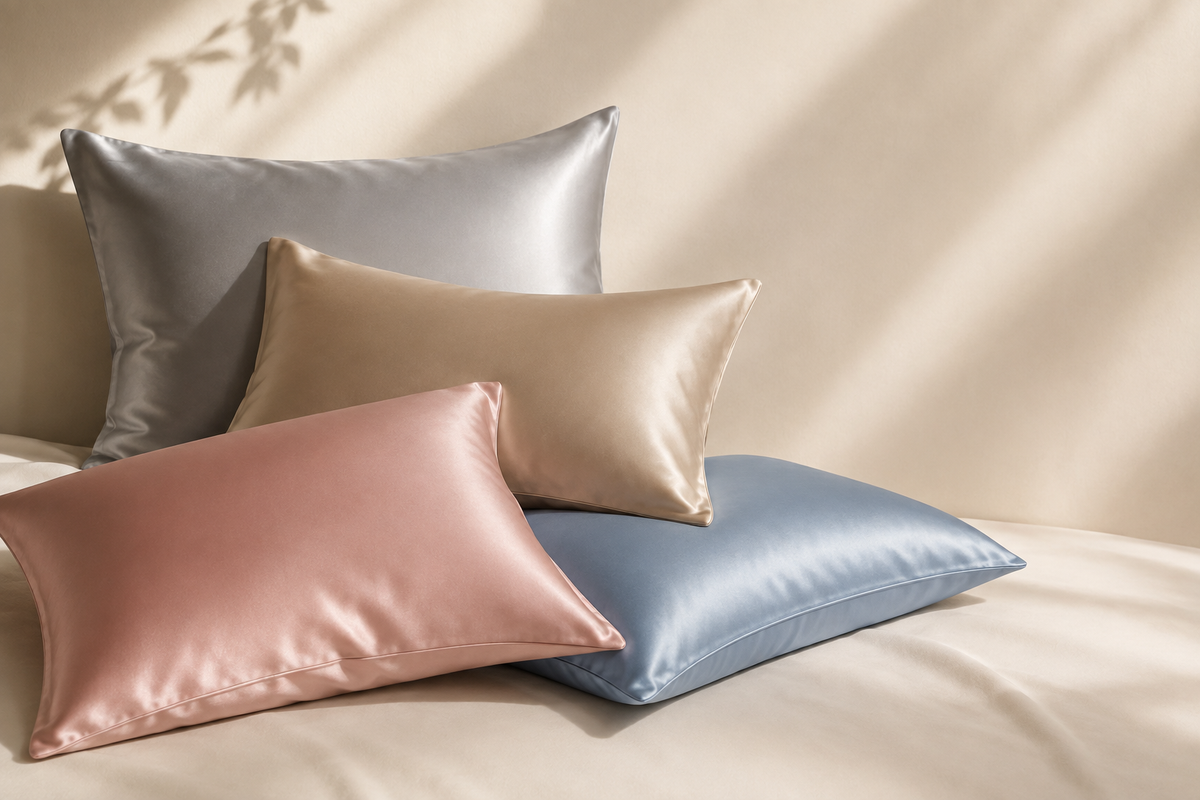 Fundas de almohada de seda Mulberry en cuatro tonalidades